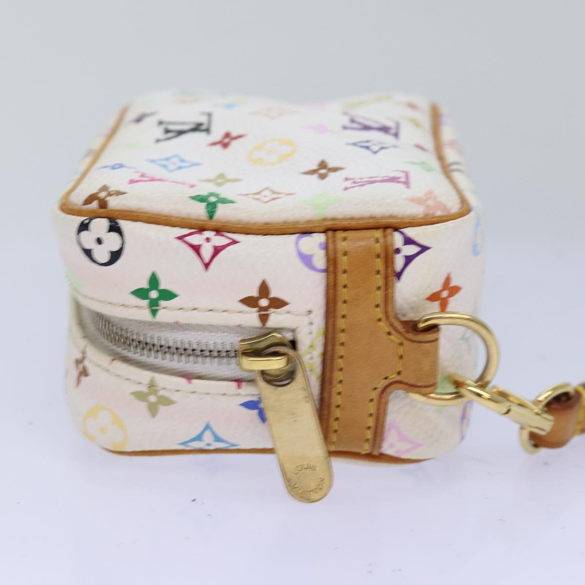 LOUIS VUITTON Monogram Multicolor Trousse Wapity Pouch White M58033 Auth 77056