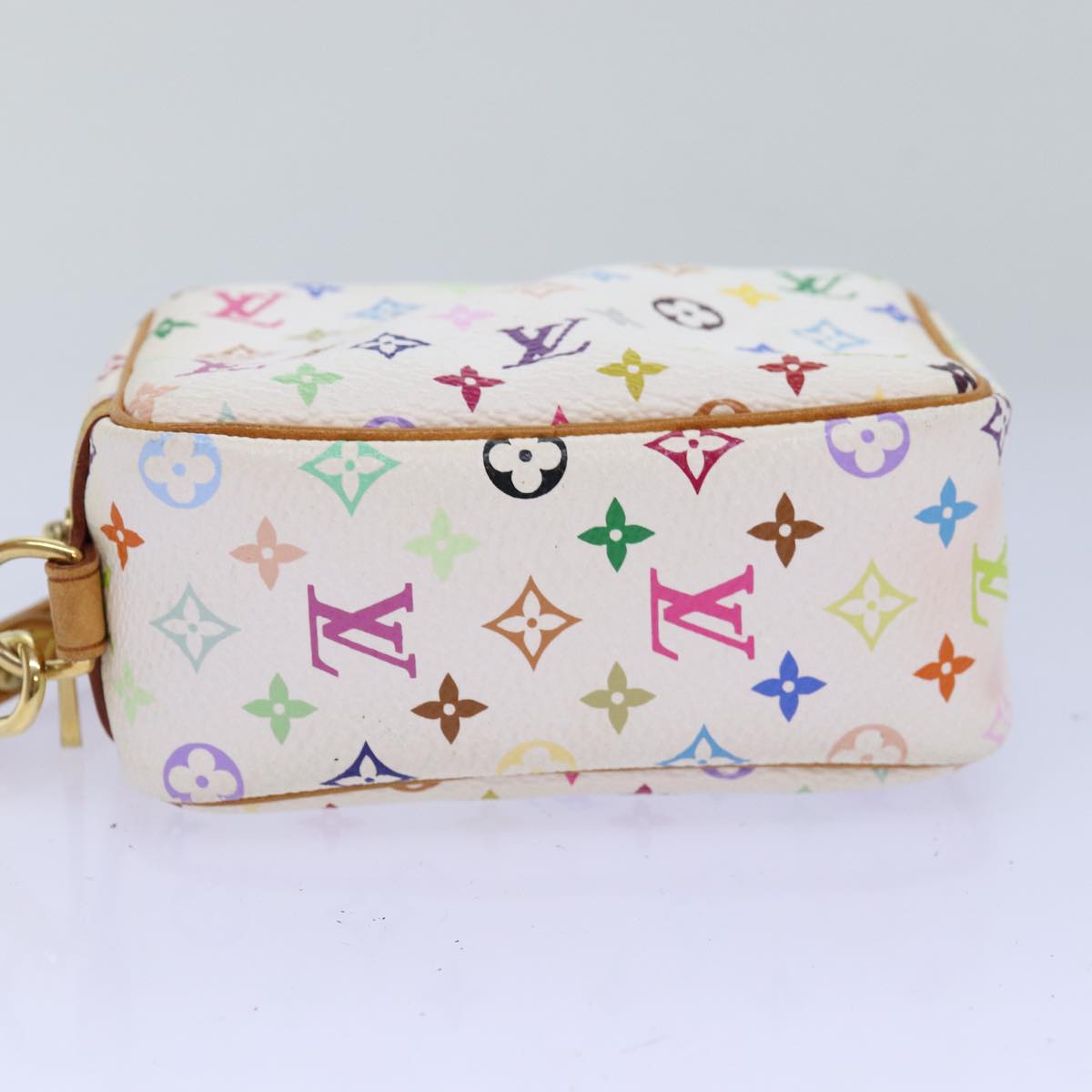 LOUIS VUITTON Monogram Multicolor Trousse Wapity Pouch White M58033 Auth 77056