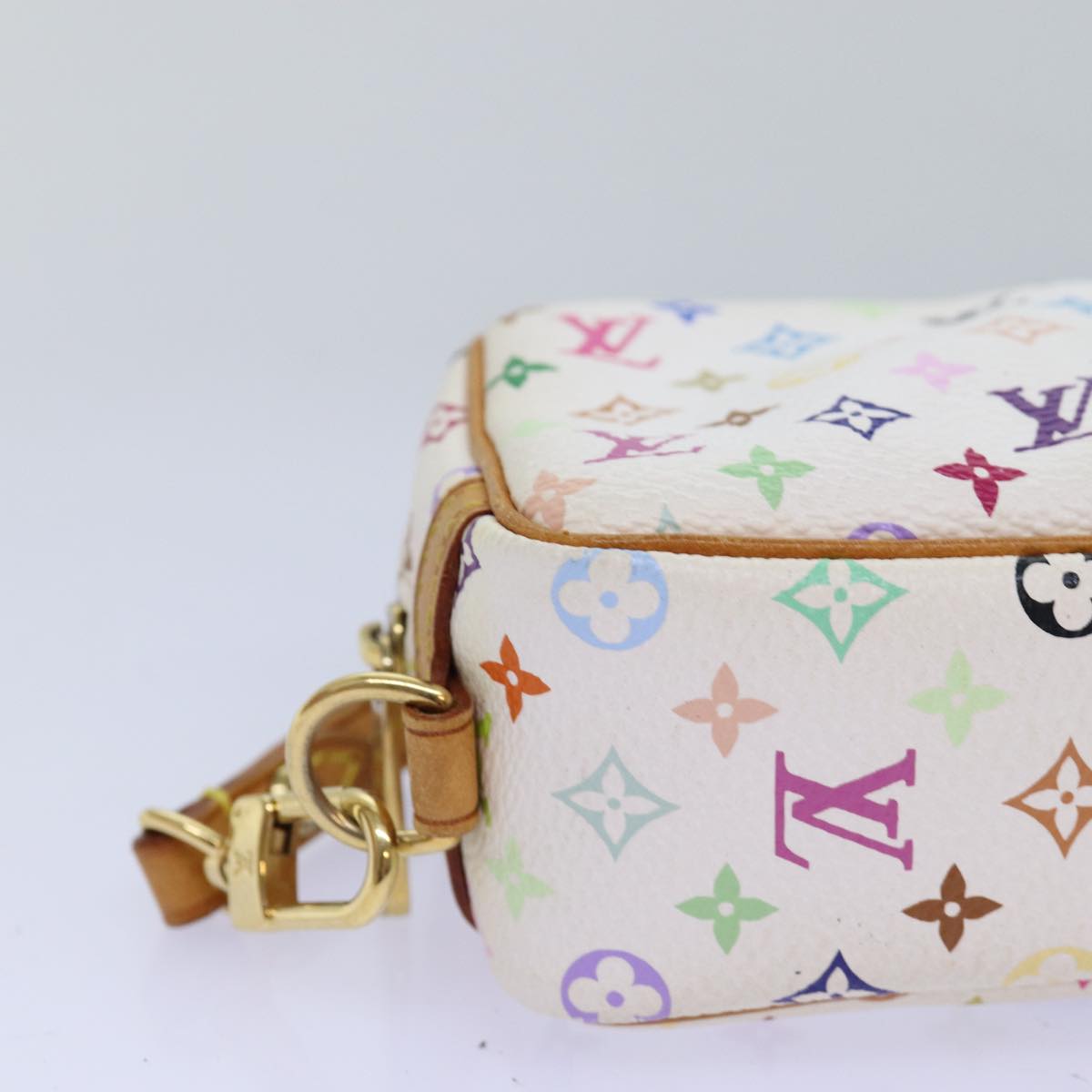 LOUIS VUITTON Monogram Multicolor Trousse Wapity Pouch White M58033 Auth 77056