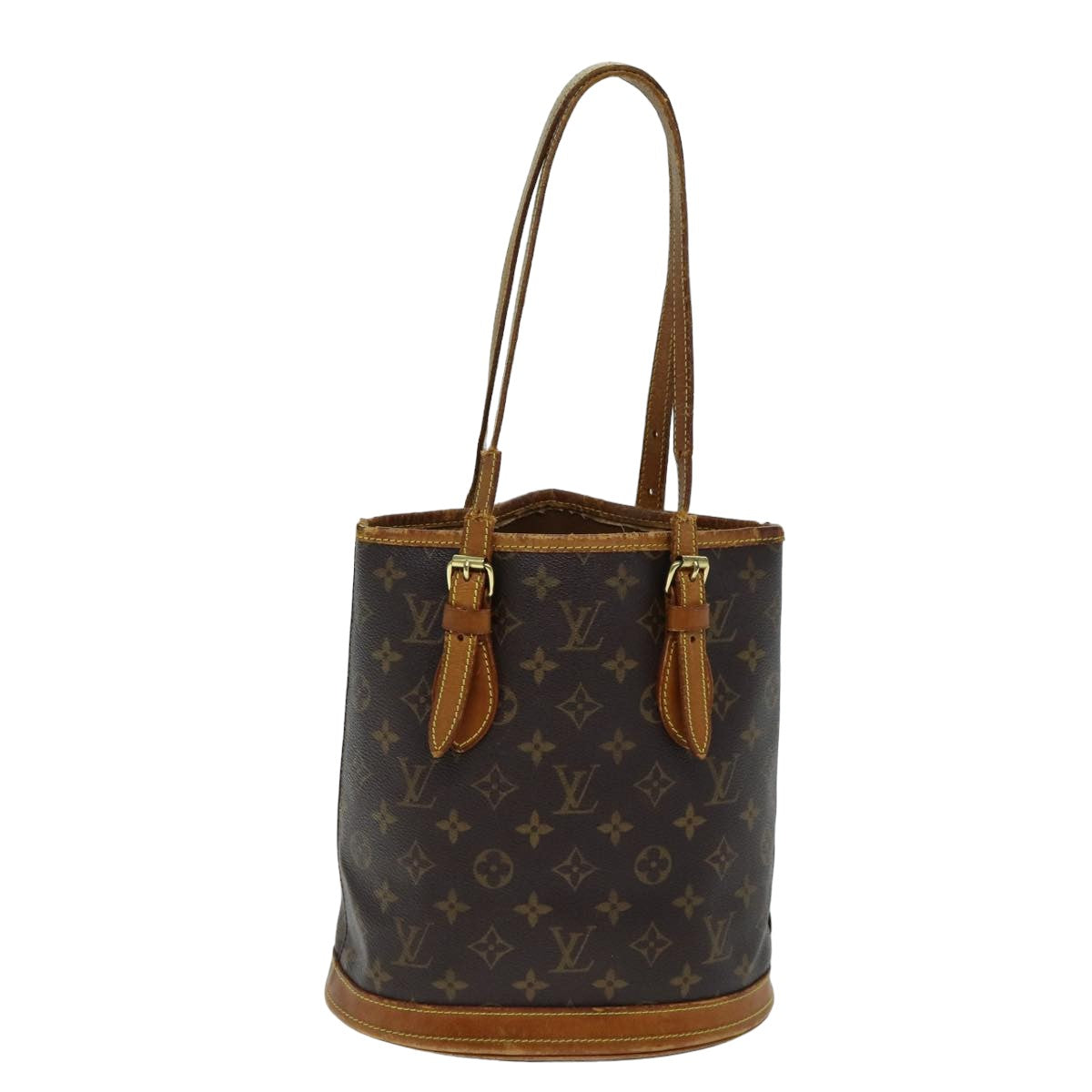 LOUIS VUITTON Monogram Bucket PM Shoulder Bag M42238 LV Auth 77066