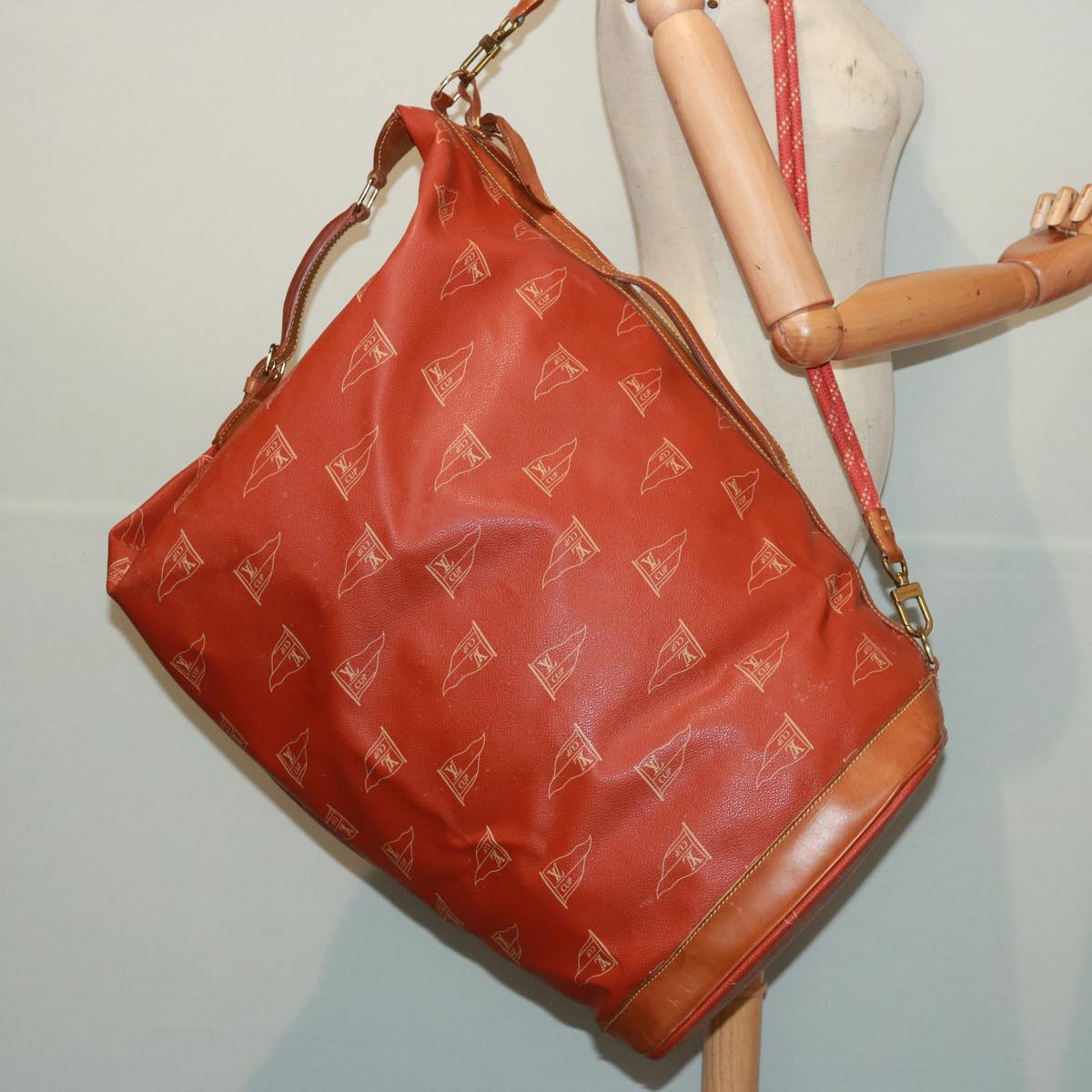 LOUIS VUITTON LV Cup Suck Marine Bag PVC Leather Aboganie M80022 LV Auth 77075