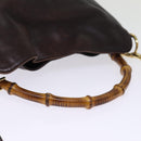GUCCI Bamboo Shoulder Bag Leather 2way Brown 001 2058 1638 0 Auth 77089-7