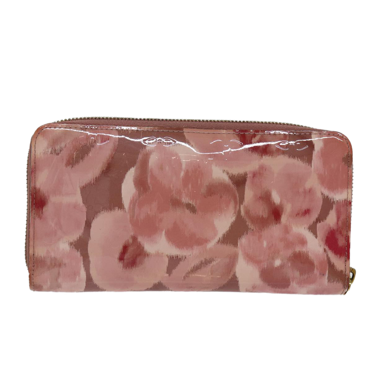 LOUIS VUITTON Monogram Vernis Ikat Flower Zippy Wallet Pink M93202 Auth 77103 - 0