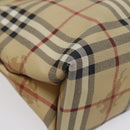 BURBERRY Nova Check Tote Bag PVC Leather Beige Auth 77107-9