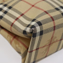 BURBERRY Nova Check Tote Bag PVC Leather Beige Auth 77107-15