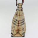 BURBERRY Nova Check Tote Bag PVC Leather Beige Auth 77107-3