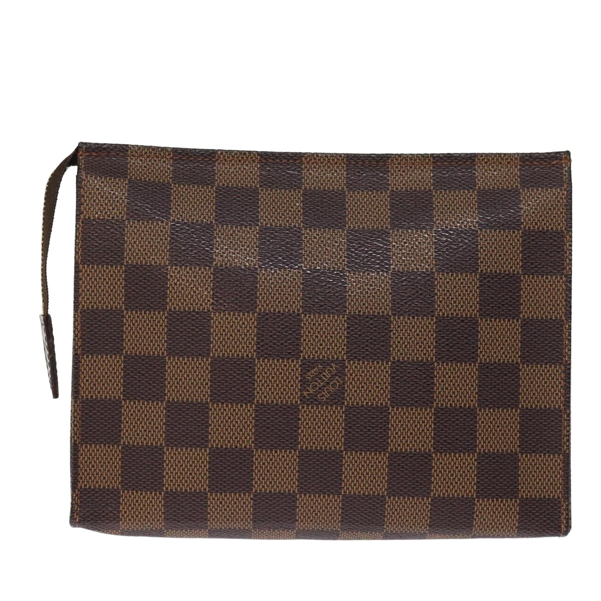 LOUIS VUITTON Damier Ebene Poche Toilette 19 Pouch N47544 LV Auth 77111 - 0