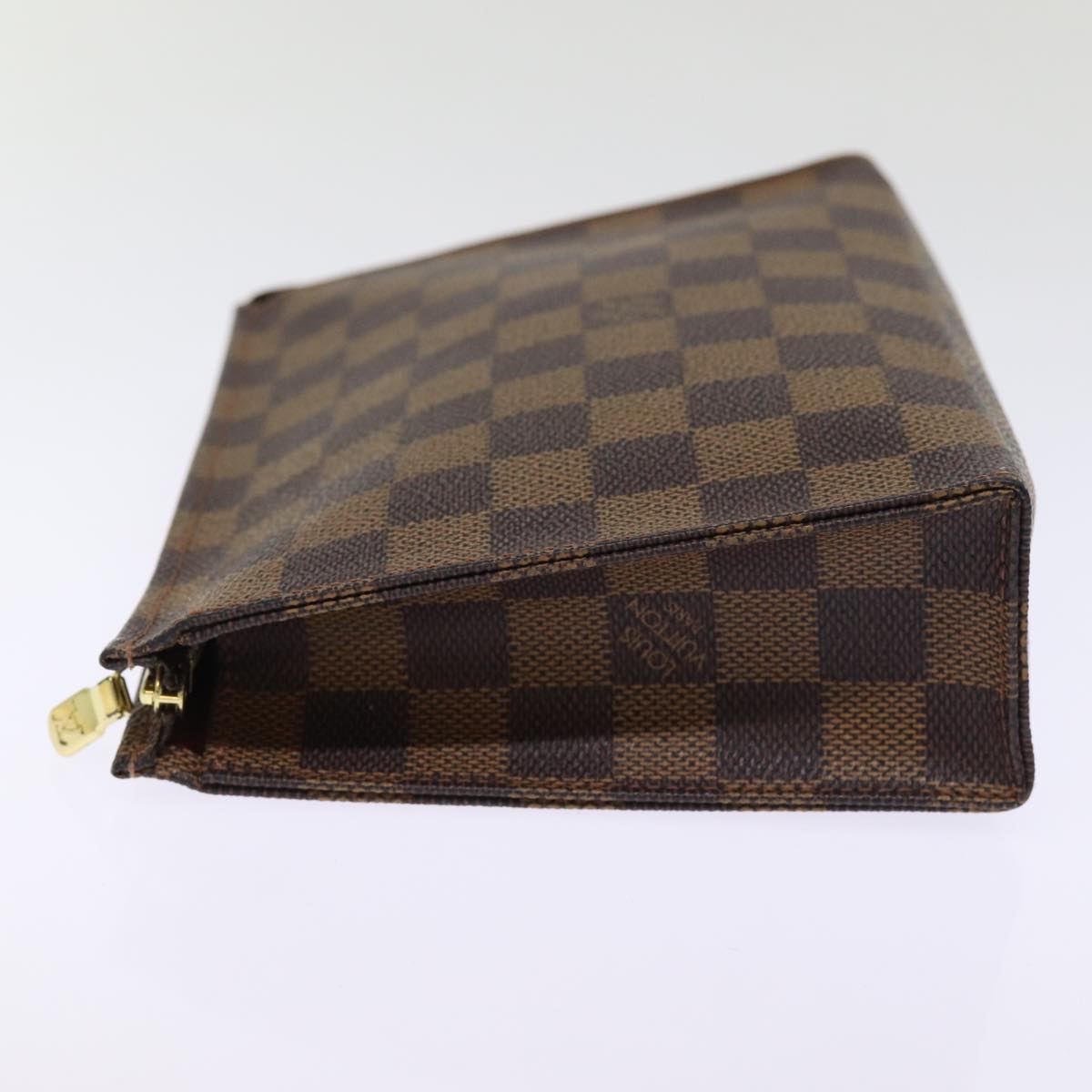 LOUIS VUITTON Damier Ebene Poche Toilette 19 Pouch N47544 LV Auth 77111