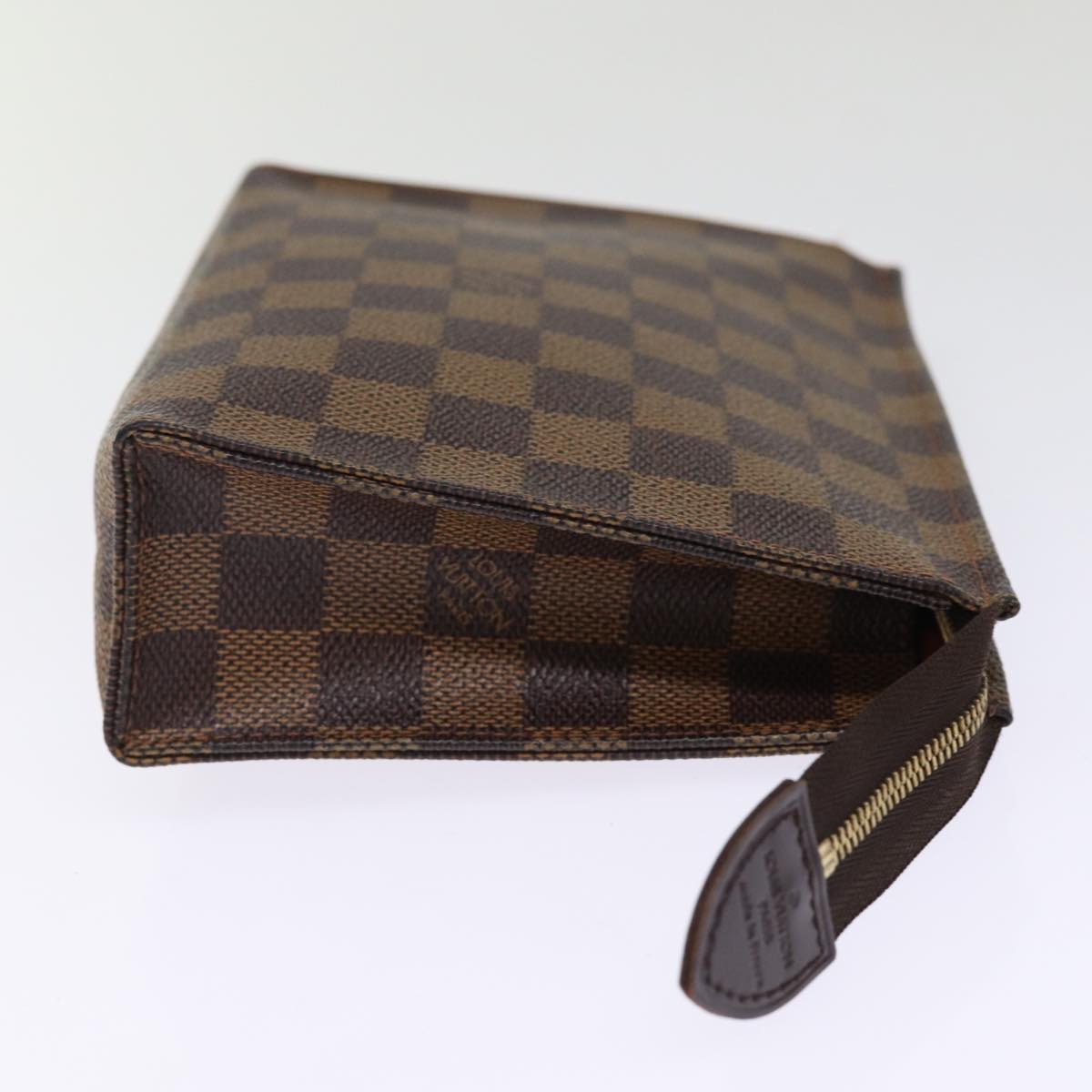 LOUIS VUITTON Damier Ebene Poche Toilette 19 Pouch N47544 LV Auth 77111