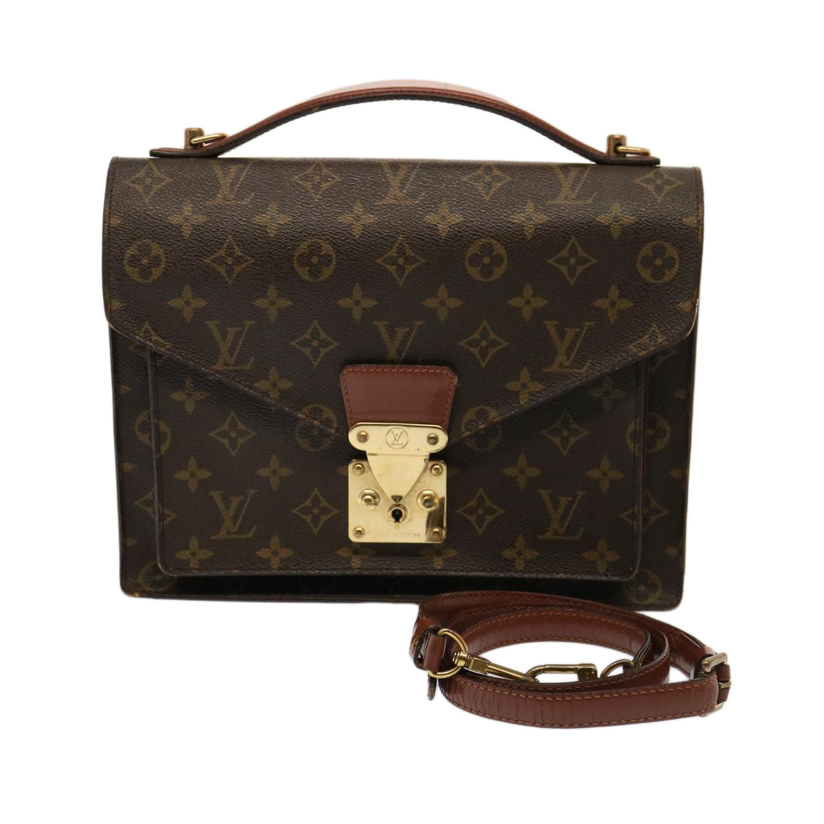 LOUIS VUITTON Monogram Monceau 28 Hand Bag 2way M51185 LV Auth 77138