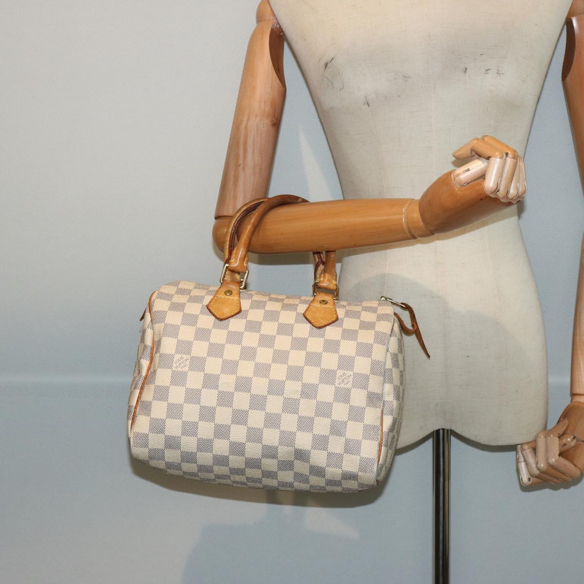 LOUIS VUITTON Damier Azur Speedy 25 Hand Bag N41534 LV Auth 77168