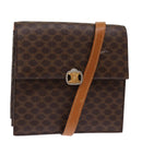 CELINE Macadam Canvas Shoulder Bag PVC Leather Brown Auth 77199-1