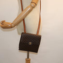 CELINE Macadam Canvas Shoulder Bag PVC Leather Brown Auth 77199-24