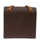 CELINE Macadam Canvas Shoulder Bag PVC Leather Brown Auth 77199-2