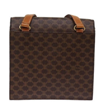 CELINE Macadam Canvas Shoulder Bag PVC Leather Brown Auth 77199 - 0