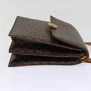 CELINE Macadam Canvas Shoulder Bag PVC Leather Brown Auth 77199-3