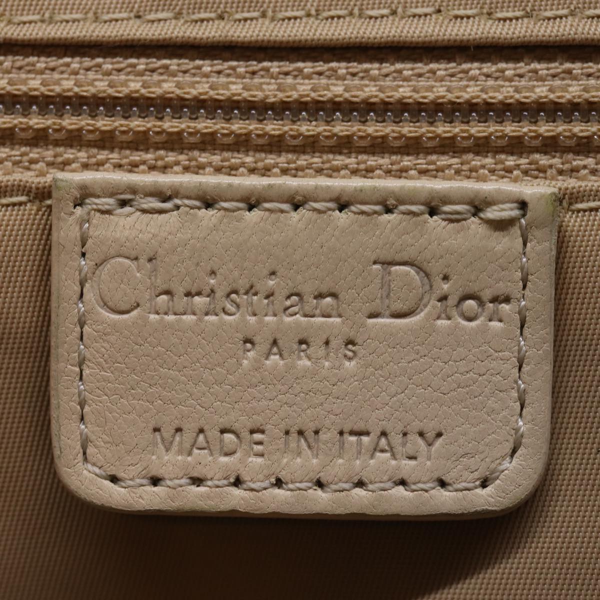 Christian Dior Trotter Romantic Shoulder Bag PVC Beige Auth 77200