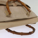 GUCCI Bamboo Tote Bag Suede 2way Beige 002 2855 0322 0 Auth 77226-6
