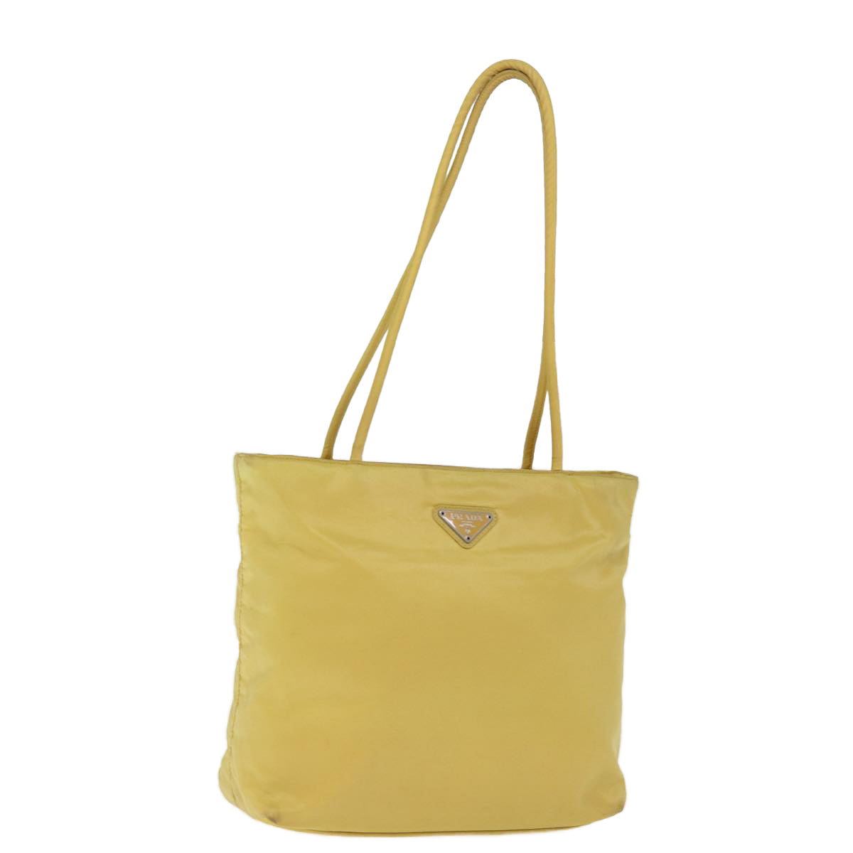 PRADA Shoulder Bag Nylon Yellow Auth 77230