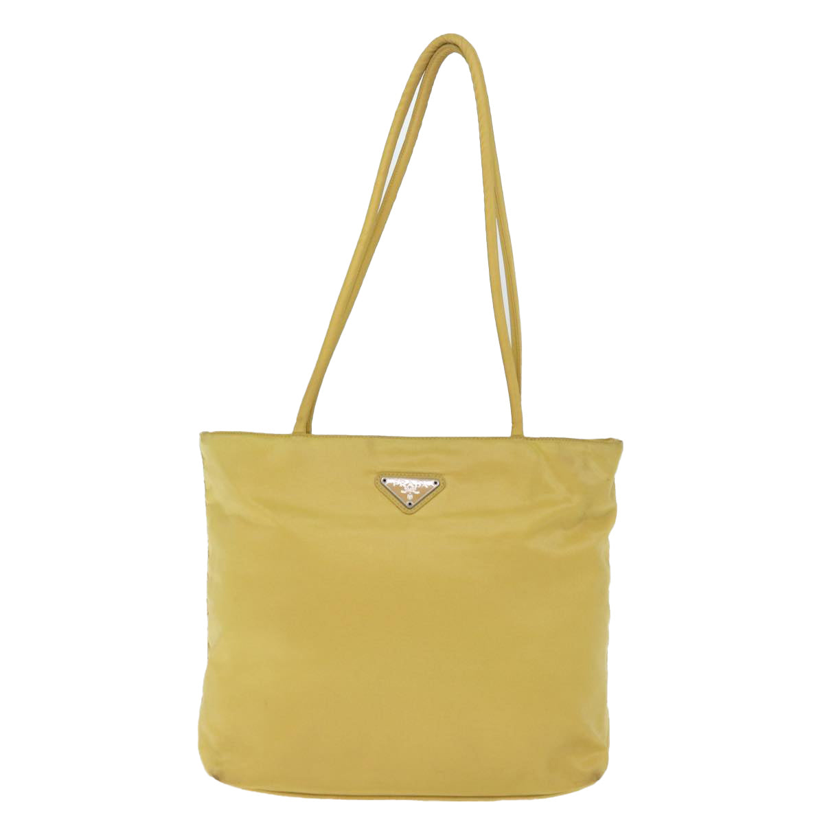 PRADA Shoulder Bag Nylon Yellow Auth 77230