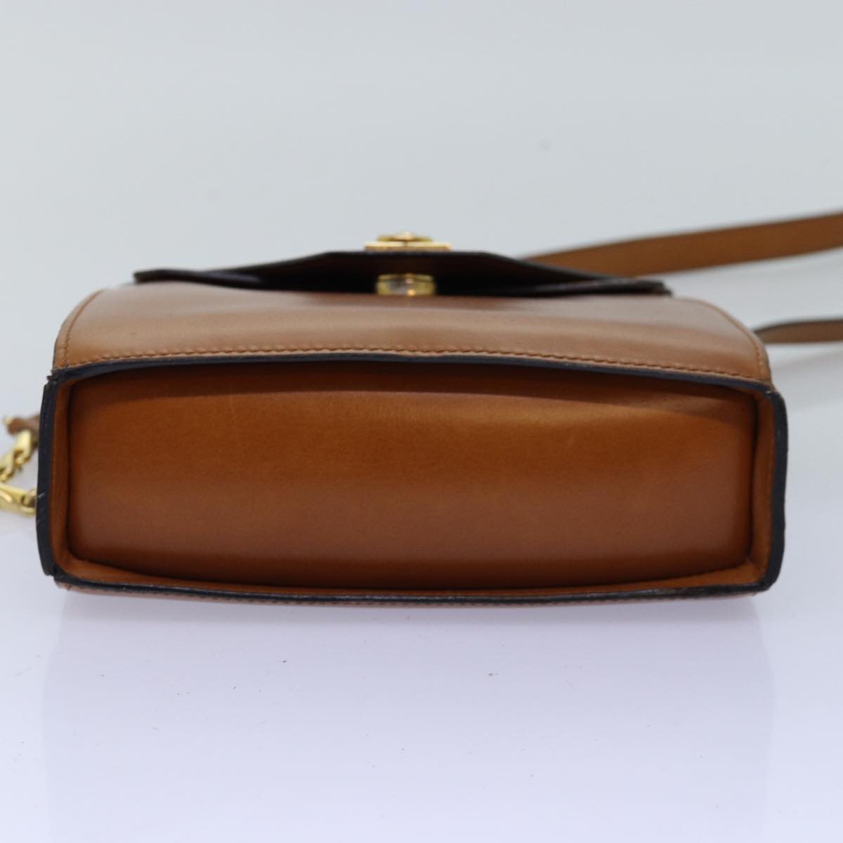 CELINE Hand Bag Leather 2way Brown Auth 77233