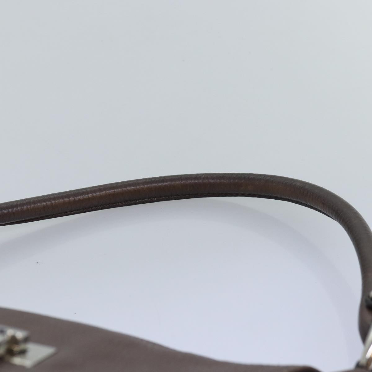 Salvatore Ferragamo Gancini Shoulder Bag Leather Brown Auth 77235