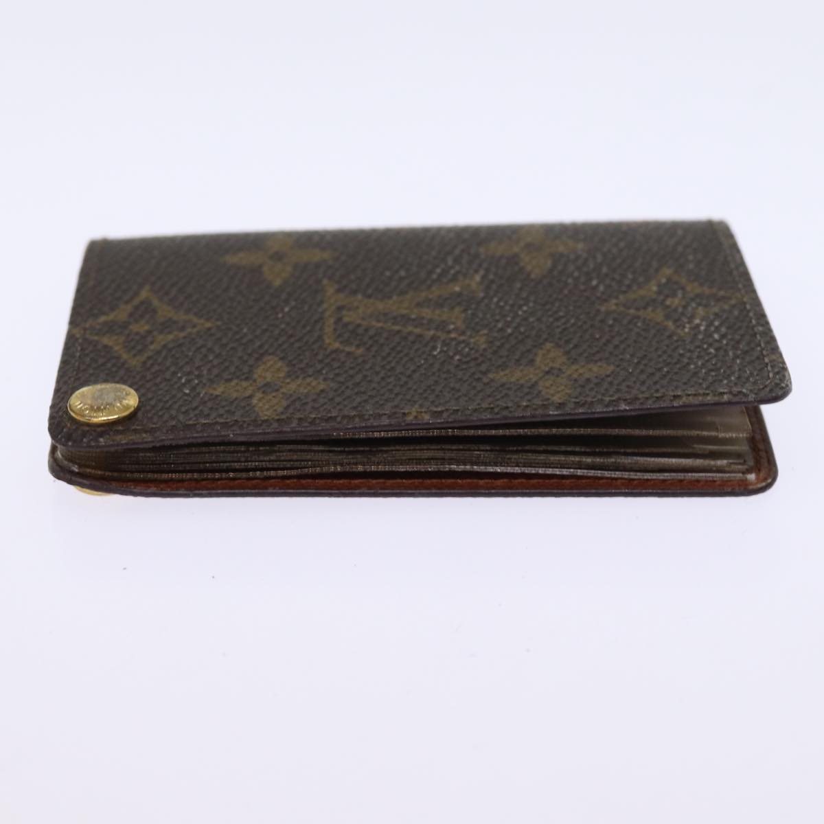 LOUIS VUITTON Monogram Porte Cartes Credit Pression Case M60937 LV Auth 77238