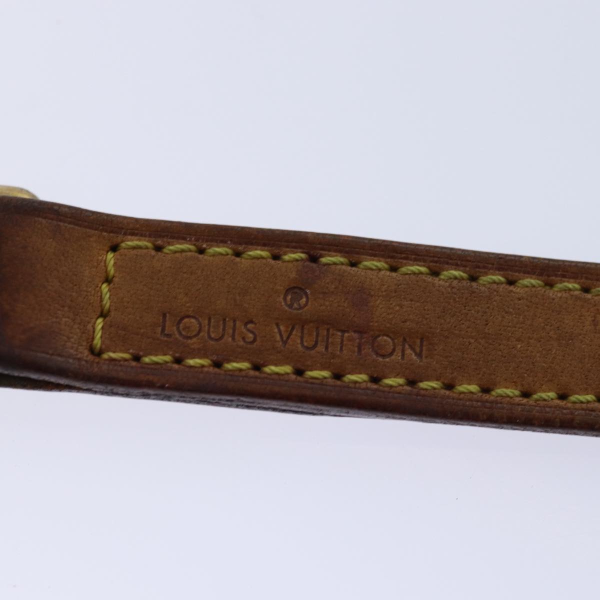 LOUIS VUITTON Shoulder Strap Leather 36.6"" Beige LV Auth 77244
