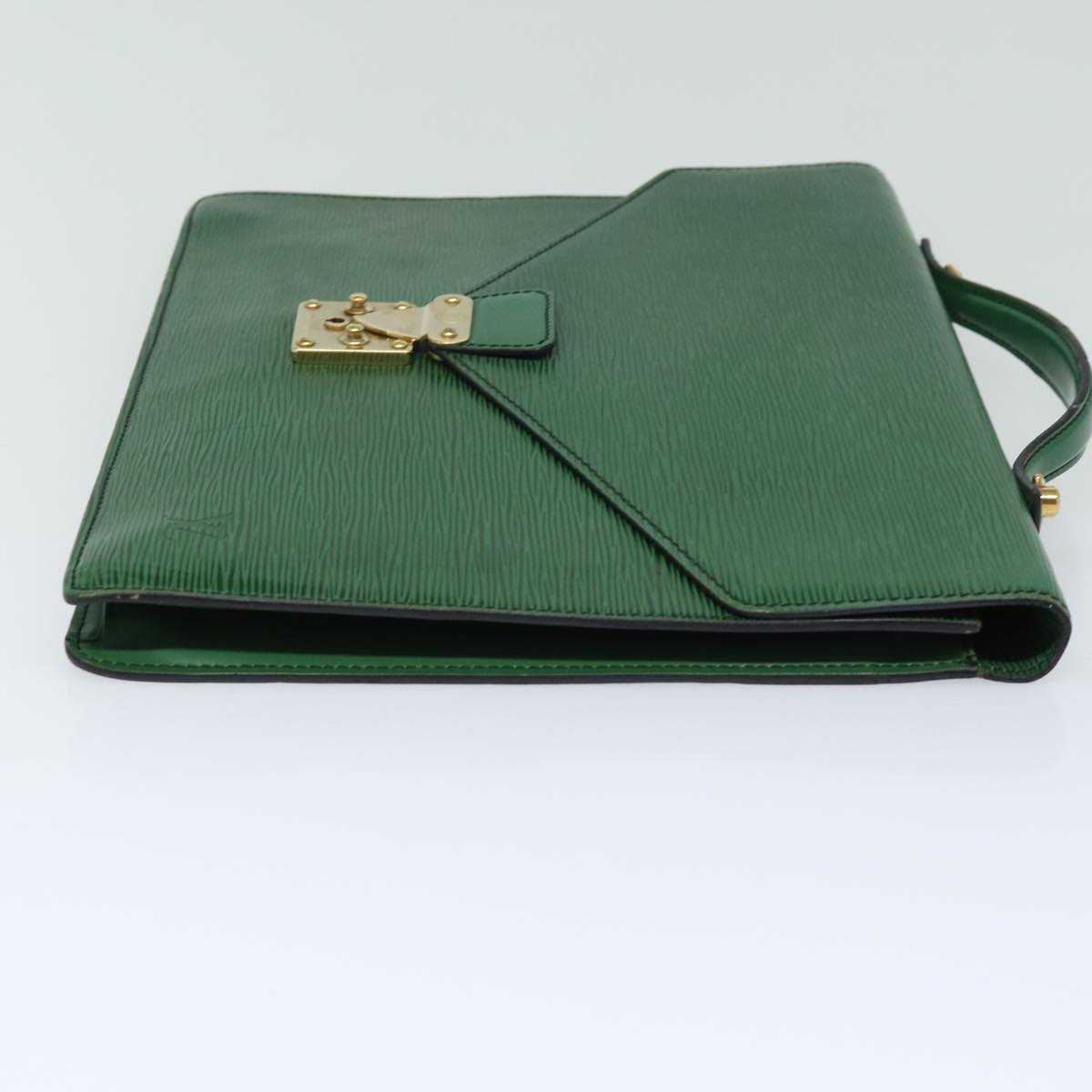 LOUIS VUITTON Epi Porte Documents Bandouliere Briefcase Green M54464 Auth 77249