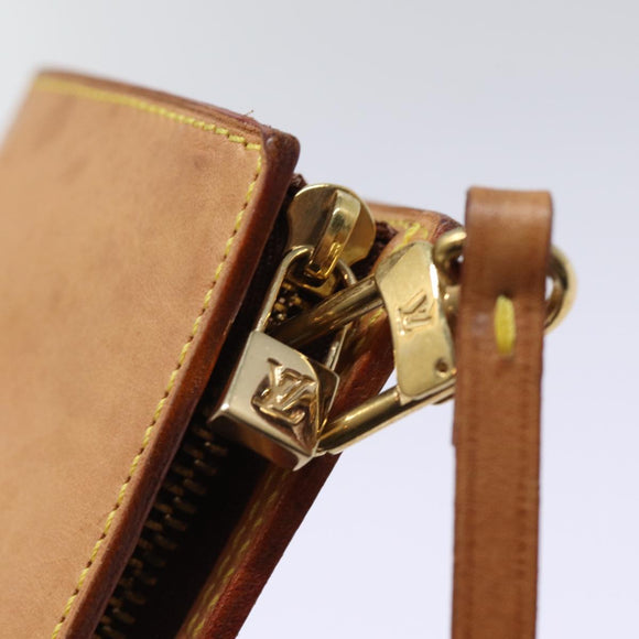 LOUIS VUITTON Nomad Cabas Ambre PM Pouch Leather Beige M92502 LV Auth 77251