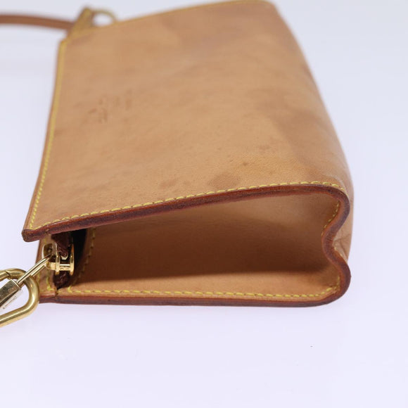 LOUIS VUITTON Nomad Cabas Ambre PM Pouch Leather Beige M92502 LV Auth 77251