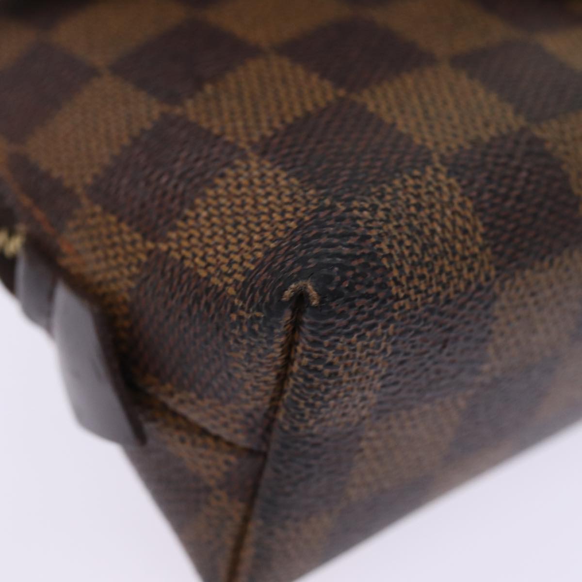 LOUIS VUITTON Damier Ebene Pochette Cosmetic PM Pouch N47516 LV Auth 77260