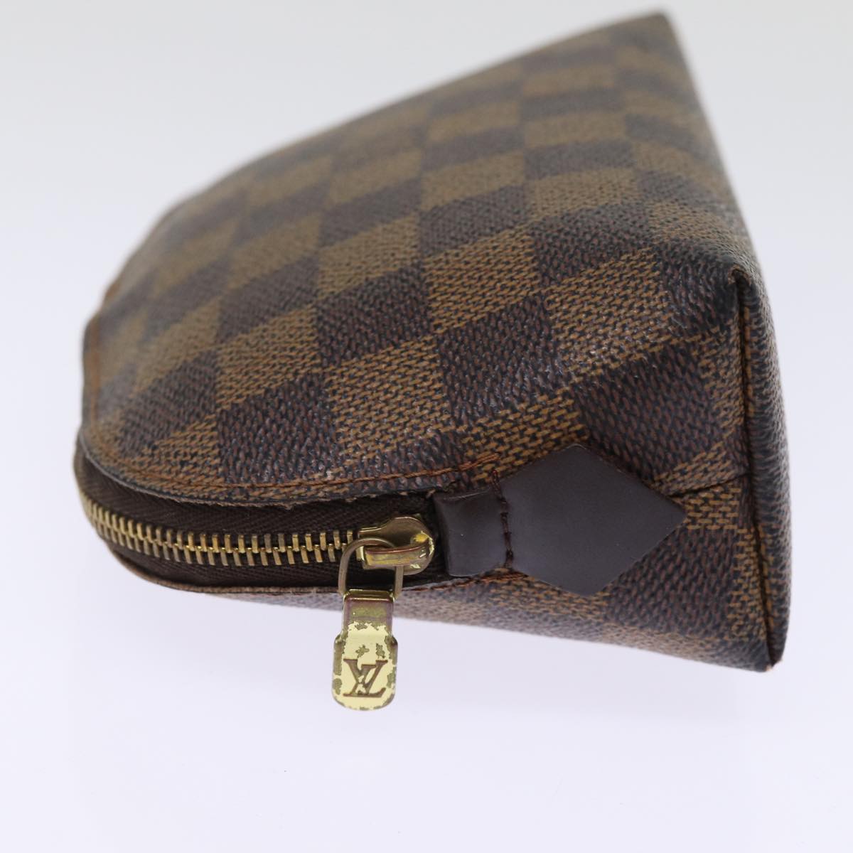 LOUIS VUITTON Damier Ebene Pochette Cosmetic PM Pouch N47516 LV Auth 77260