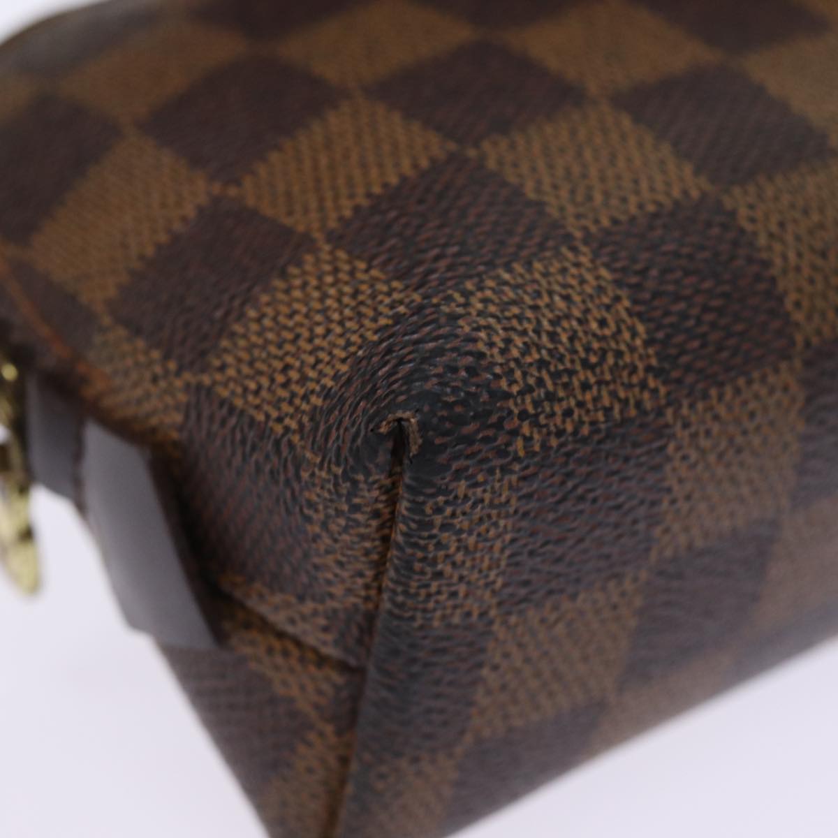 LOUIS VUITTON Damier Ebene Pochette Cosmetic PM Pouch N47516 LV Auth 77260