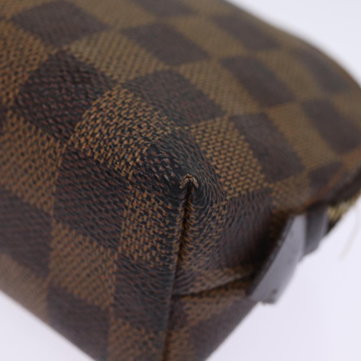 LOUIS VUITTON Damier Ebene Pochette Cosmetic PM Pouch N47516 LV Auth 77260