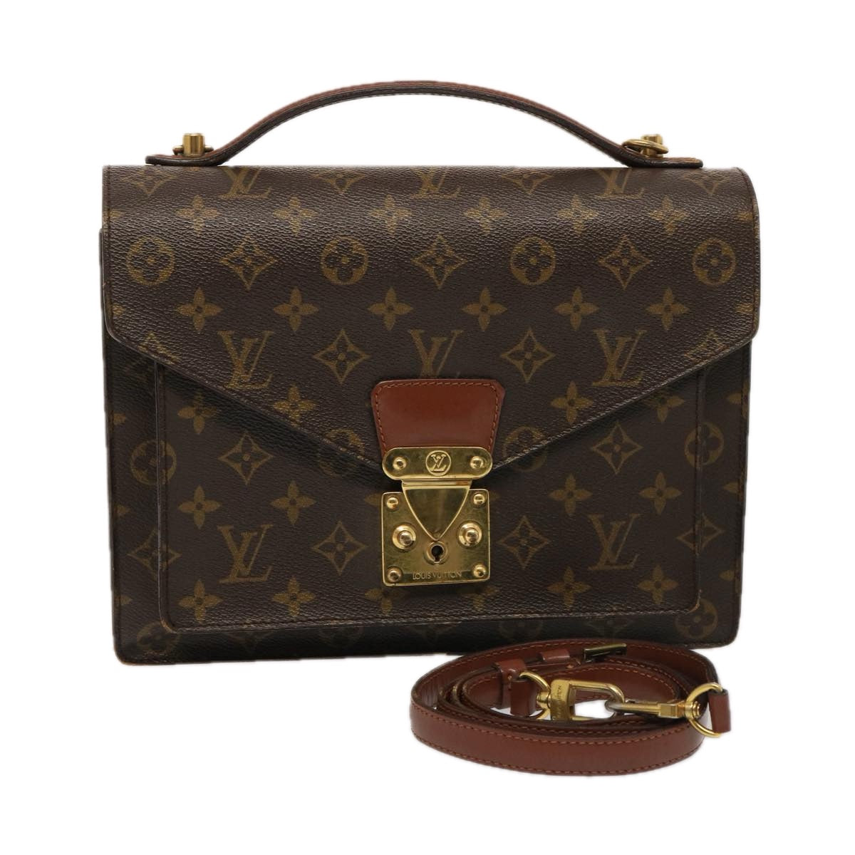 LOUIS VUITTON Monogram Monceau 28 Hand Bag 2way M51185 LV Auth 77274