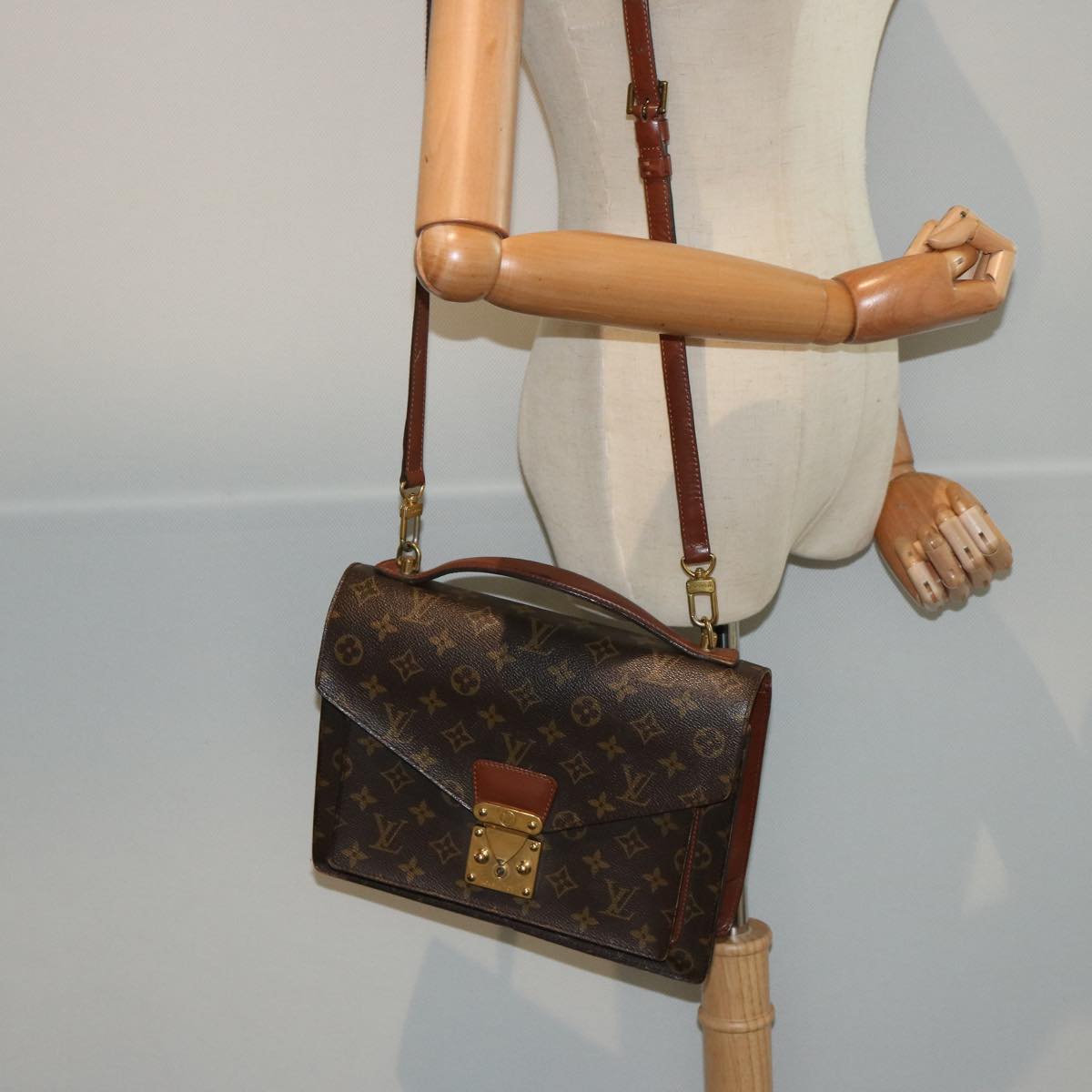 LOUIS VUITTON Monogram Monceau 28 Hand Bag 2way M51185 LV Auth 77274