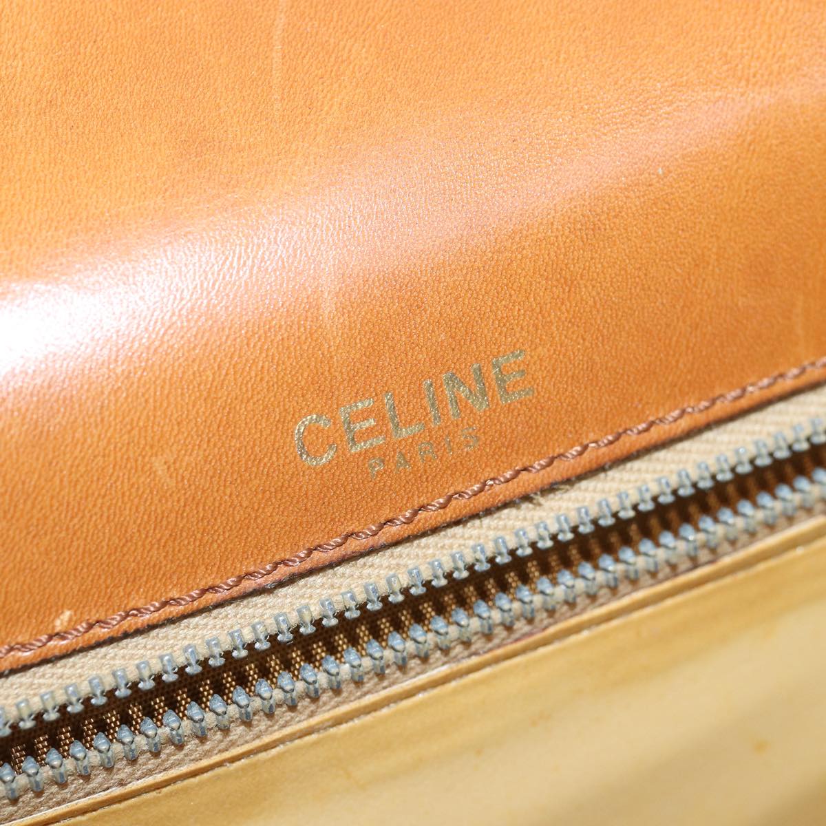 CELINE Hand Bag Leather Brown Auth 77330