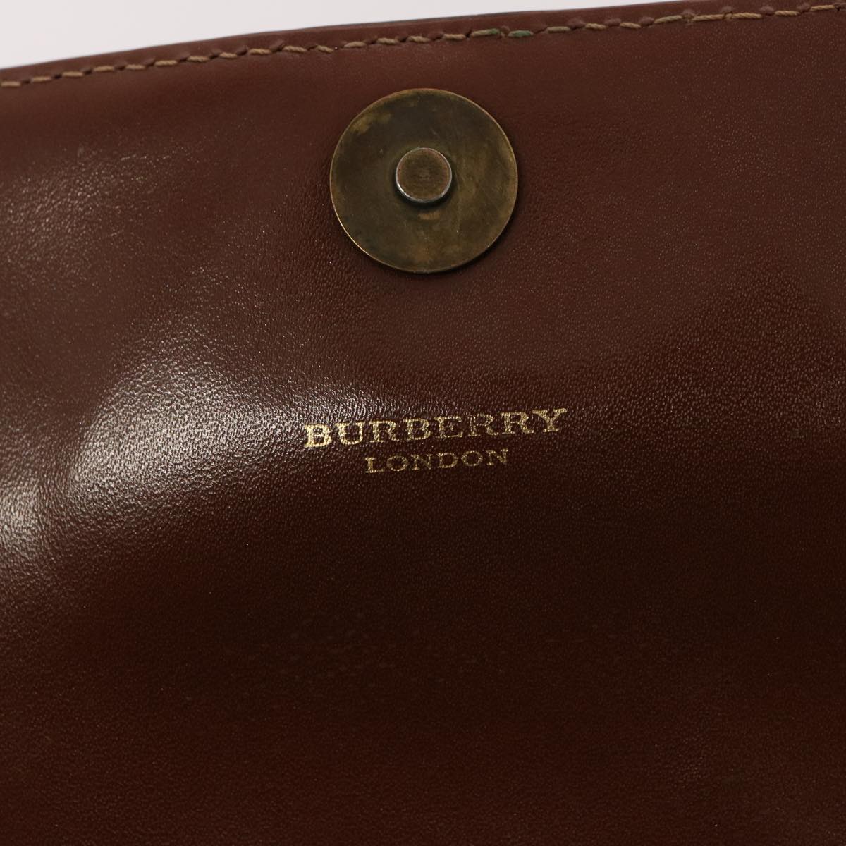 BURBERRY Nova Check Shoulder Bag PVC Leather Beige Auth 77334