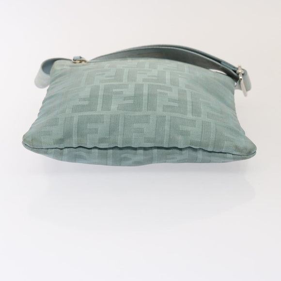 FENDI Zucca Canvas Waist bag Light Blue Auth 77335