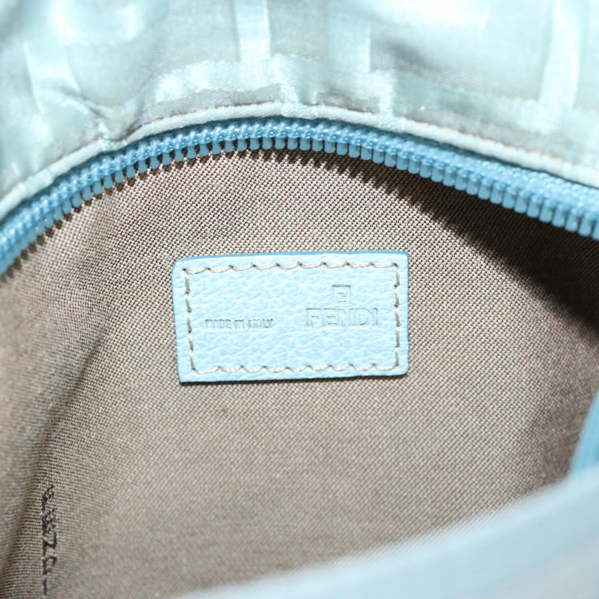 FENDI Zucca Canvas Waist bag Light Blue Auth 77335