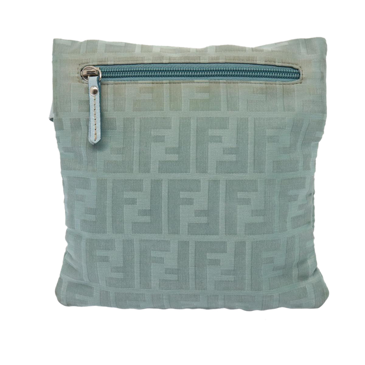 FENDI Zucca Canvas Waist bag Light Blue Auth 77335