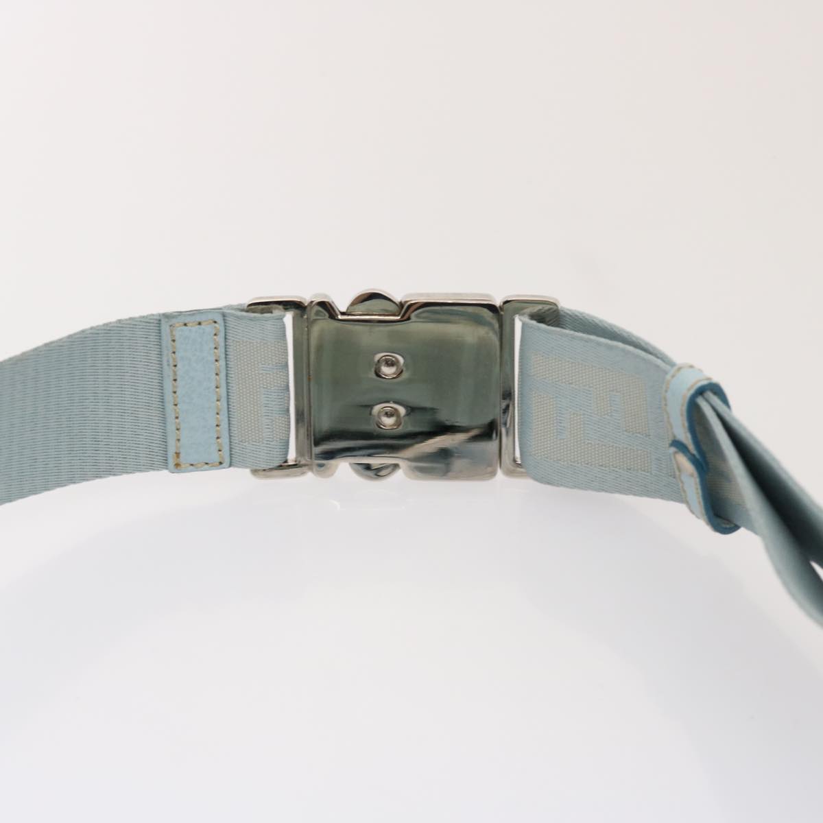 FENDI Zucca Canvas Waist bag Light Blue Auth 77335