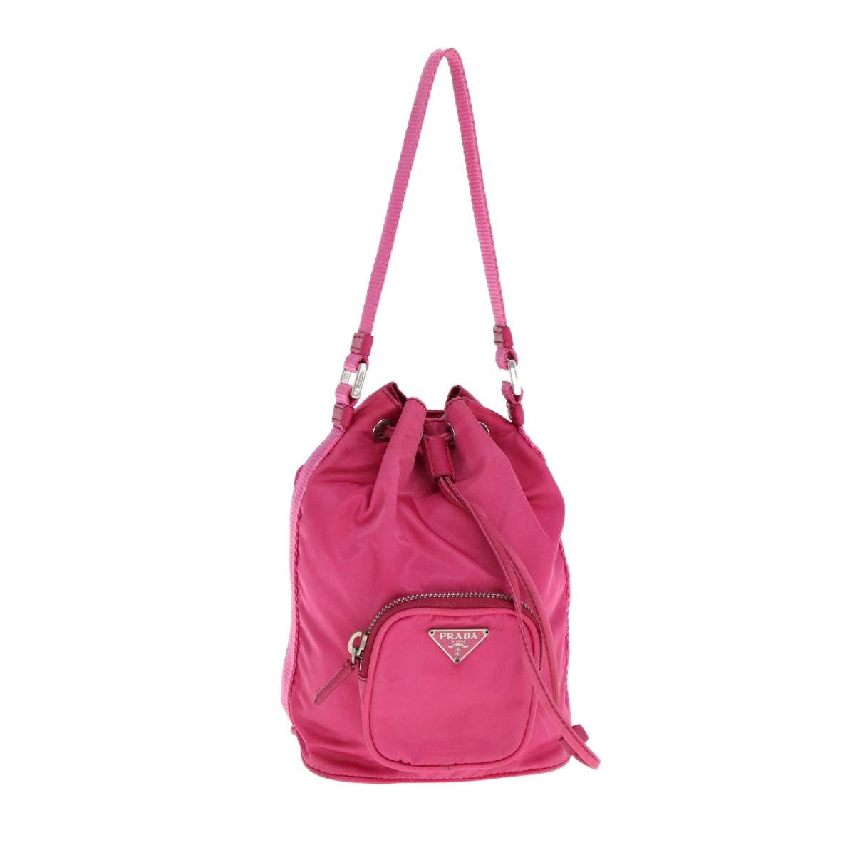 PRADA Hand Bag Nylon Pink Auth 77338