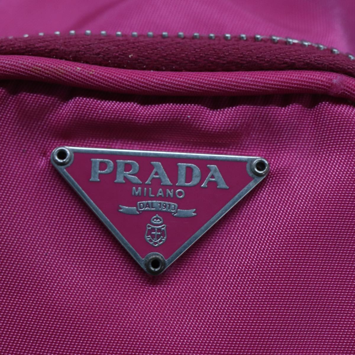 PRADA Hand Bag Nylon Pink Auth 77338