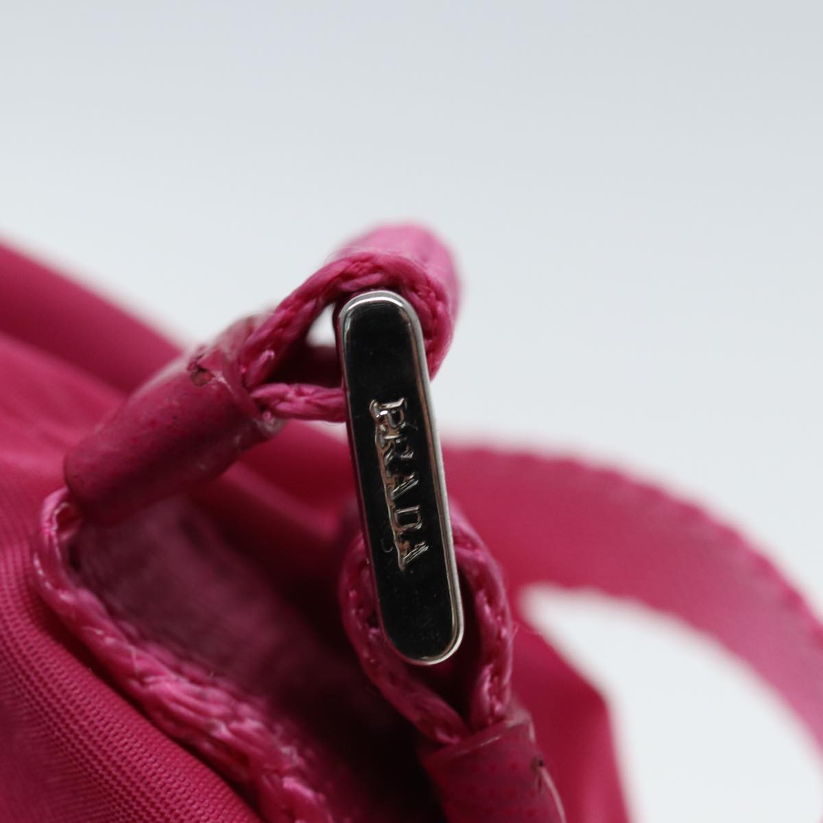 PRADA Hand Bag Nylon Pink Auth 77338