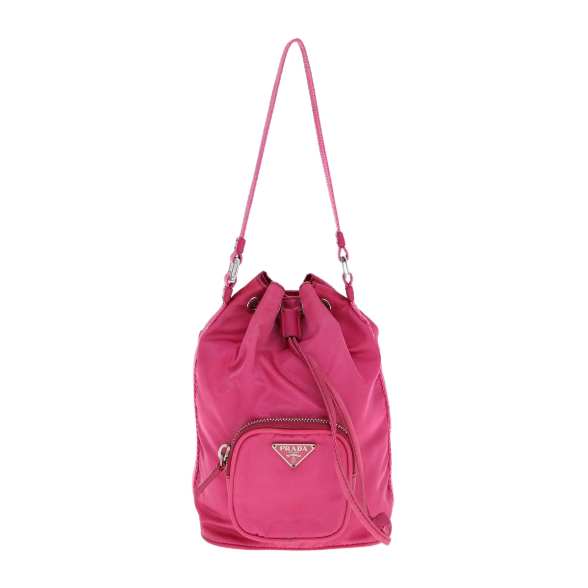 PRADA Hand Bag Nylon Pink Auth 77338