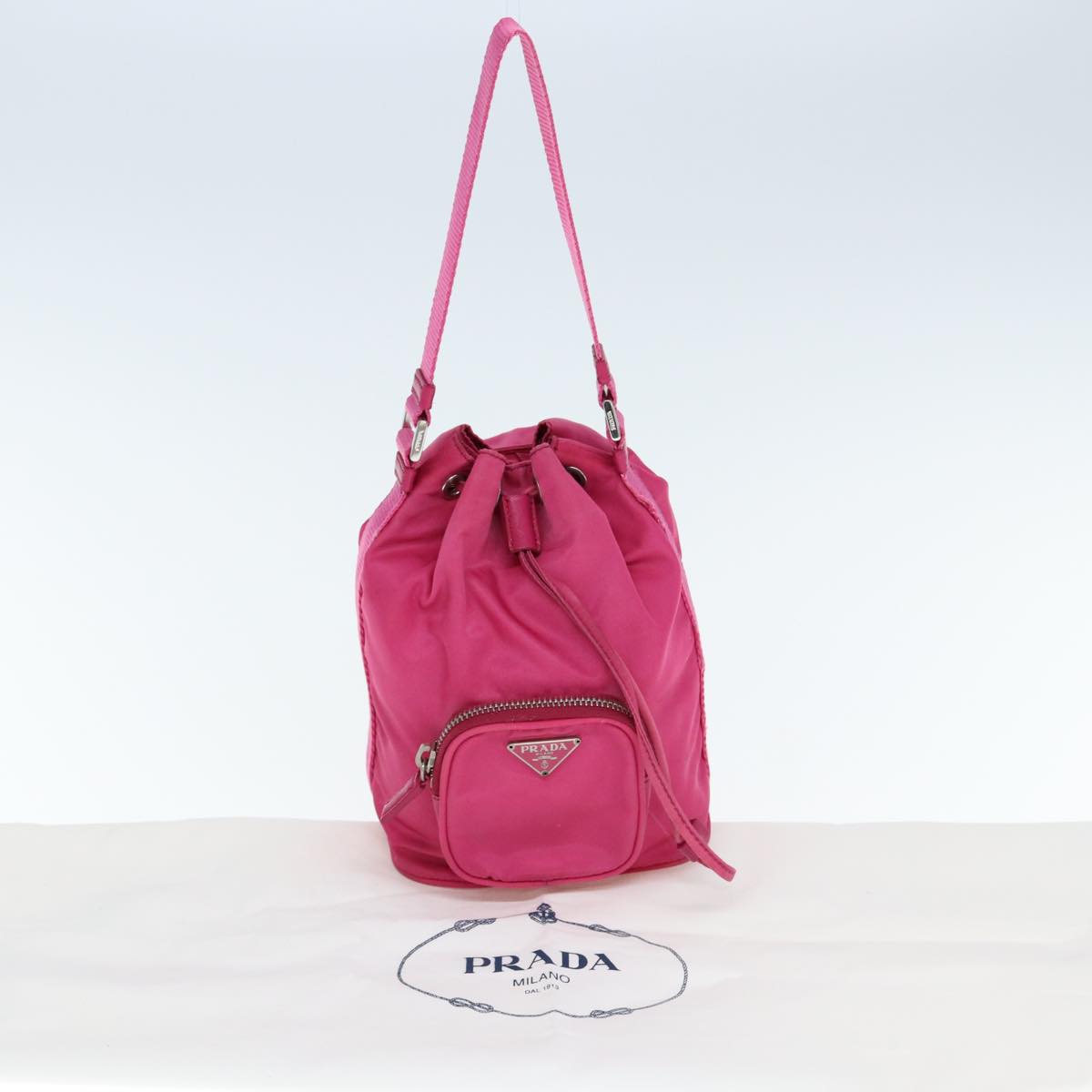 PRADA Hand Bag Nylon Pink Auth 77338