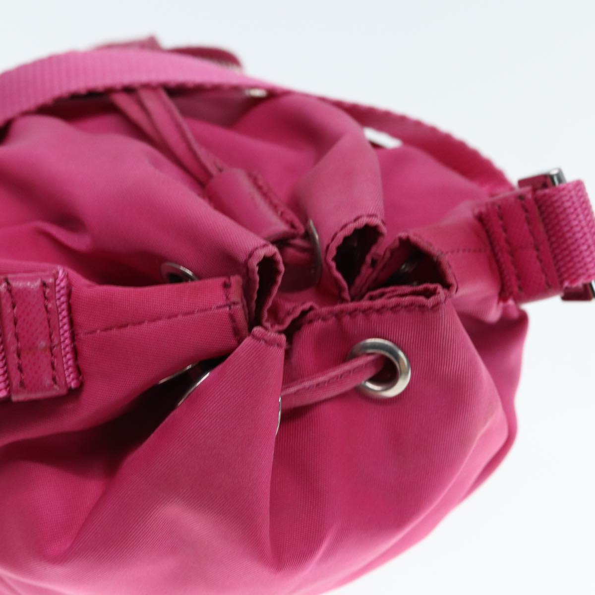 PRADA Hand Bag Nylon Pink Auth 77338