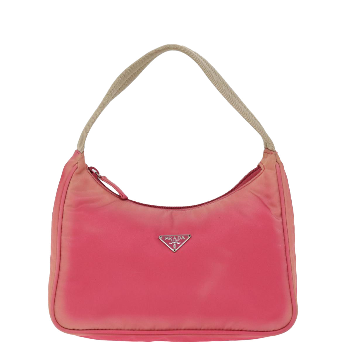 PRADA Hand Bag Nylon Pink Auth 77341